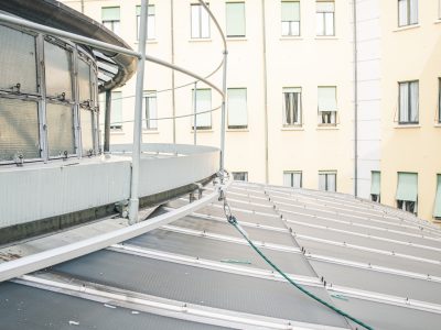Linee vita e agganci sulla banca BPM di Milano
