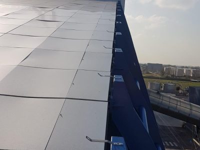 Termovalorizzatore di Acerra visto dall'alto, installazione linea vita